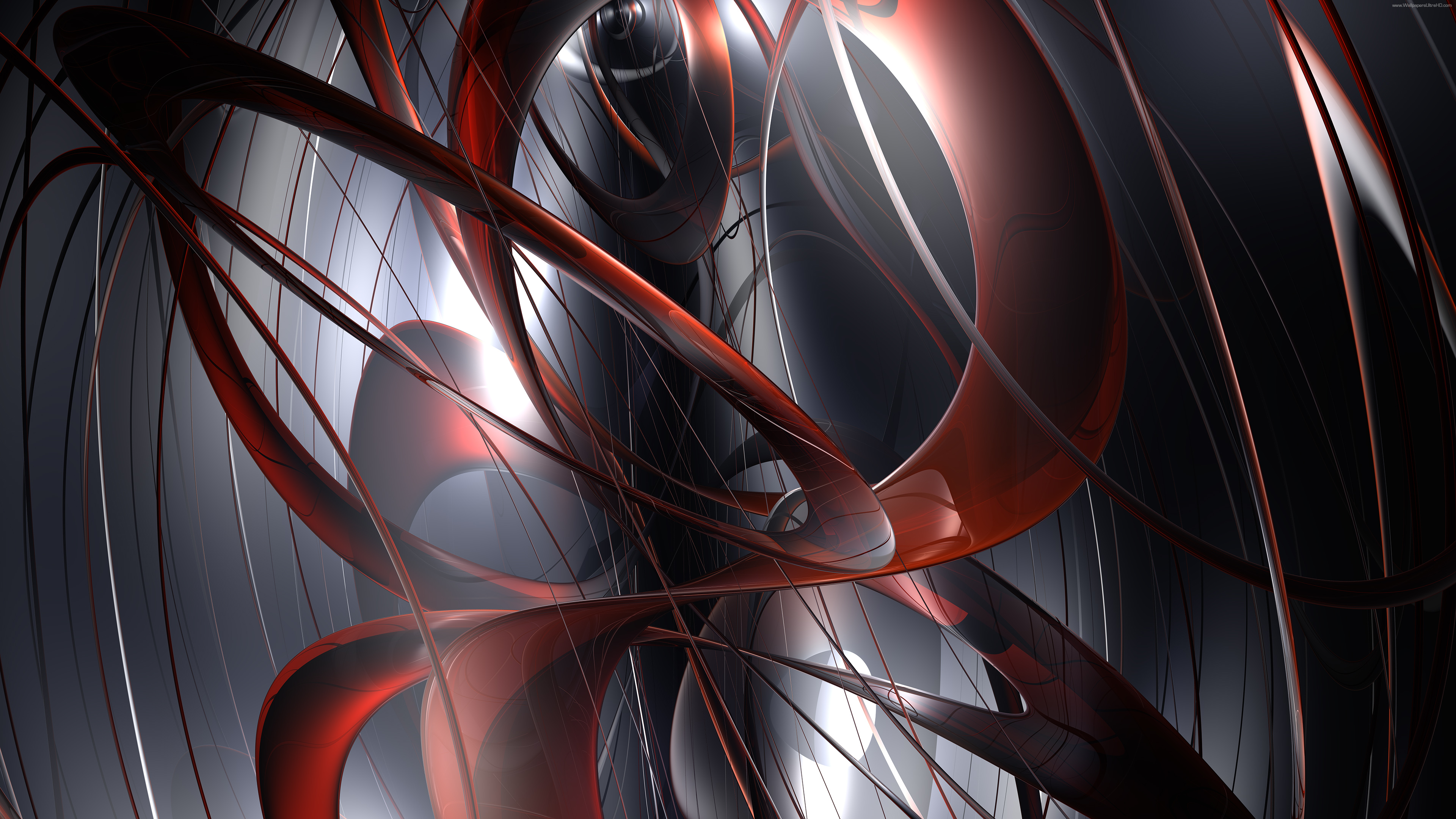 3D red abstraction 3840